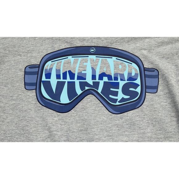 Vineyard Vines Ski Goggle Long Sleeve T Shirt Gray Youth Size Large - Picture 7 of 7